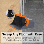 Broom and Dustpan Set with 51'' Long Handle, Upright Broom and Dustpan Combo - Image 5