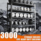 84“H Garage Shelving Heavy Duty Storage Shelves 3000 LBS Adjustable 5 Tier - Image 3