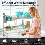 MAJALiS Over Sink Dish Drainer Drying Rack, 2 Tier Stainless Steel Dish Rack - Image 7