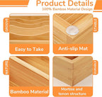 BAMEOS Bamboo Silverware Drawer Organizers, 11.9 inch Utensil Drawer Organizer - Image 8