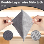 2 in 1 Stainless Steel Scrubber & Microfiber Cleaning Cloth, 5 Pack Towel & - Image 3