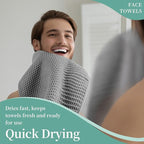 Microfiber Waffle Face Towels, 2 Pieces, Fast Drying, Lint Free - Image 5