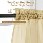 Chyhomenyc Sheer Gold Curtains 90 inches Long 2 Panels, Light Filtering Soft - Image 2