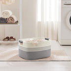 45L Small Laundry Basket with Leather Handles - Image 3