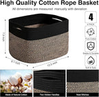 Storage Baskets for Shelves Organizing, Woven Cotton Rope Baskets for Storage - Image 3