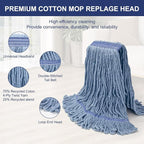 KeFanta 6 Pack Heavy Duty Commercial Mop Head Replacement, Wet Industrial - Image 6