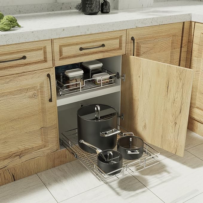 ROOMTEC Pull Out Cabinet Organizer, Heavy Duty Slide Out Kitchen Cabinet - Image 6