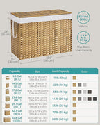 SONGMICS Laundry Hamper with Lid, 52.8 Gallon Synthetic Rattan Clothes Laundry - Image 6