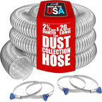 PVC Dust Collection Hose w/4 Thumbscrew Clamps, Puncture Resistant, Carbon by Fulton