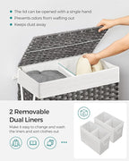 SONGMICS Laundry Hamper with Lid, 110L Clothes Hamper with 2 Removable Liner - Image 3