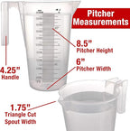 TCP Global 2 Liter Plastic Graduated Measuring and Mixing Pitcher - Image 4