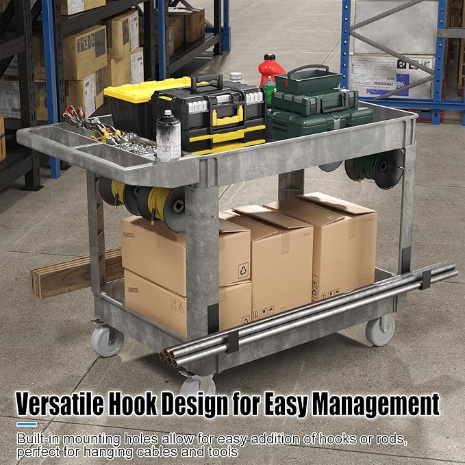 Heavy-Duty Utility Cart Tool Cart, Extra Large Rolling Carts - Image 5
