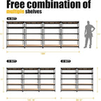 PrimeZone 48" x 24" x 72" Heavy Duty 5 Tier Adjustable Garage Storage Shelving - Image 7