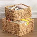 HOONEX Water Hyacinth Storage Baskets, Wicker Baskets - Image 5