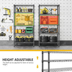 1250 lbs 5 Tier Shelf Metal Storage Shelves Shelving Wire Rack Heavy Duty - Image 6