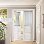 Tollpiz Short Sheer Door Curtains Closet Linen Textured Curtains Sheer Doorway - Image 2