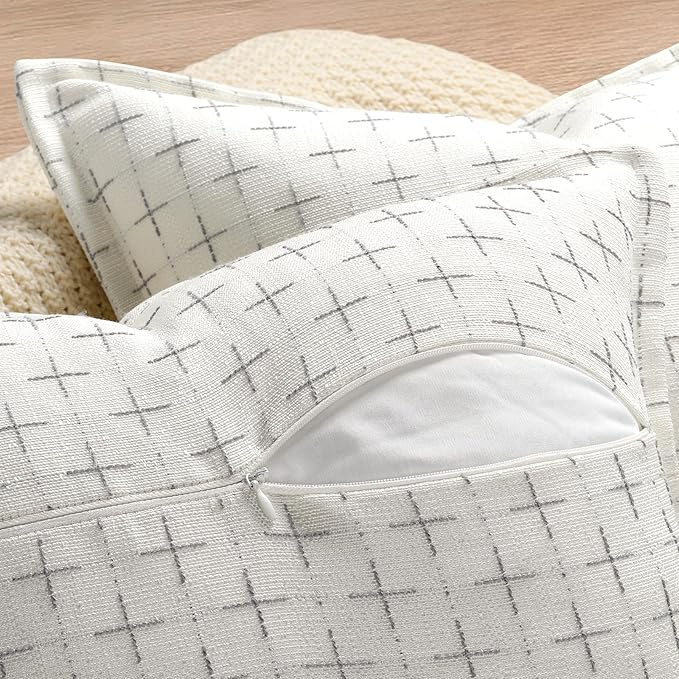 ZWJD Pillow Covers 20x20 Set of 2 Soft Polyester Textured Pillow Covers - Image 3