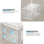 12 Pack Hard Sturdy Thickened Rigid XX Large Shoe Storage Organizer - Image 5