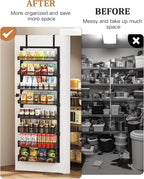 8-Tier Over the Door Pantry Organizer, Large Metal Door Spice Rack - Image 3