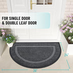 OLANLY Half Circle Door Mat Indoor Outdoor Entrance Welcome, Waterproof - Image 3