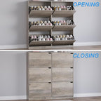 Shoe Cabinet with 6 Flip Drawers, Slim Narrow Shoe Storage Cabinet, - Image 5