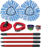 Spin Mop Handle, Mop Heads Replacements, Scrubber Mop Head and Mop Base - Image 9