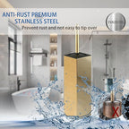 BGL Square Toilet Brush with Holder, Stainless Steel Rubber Painted Toilet Bowl - Image 3