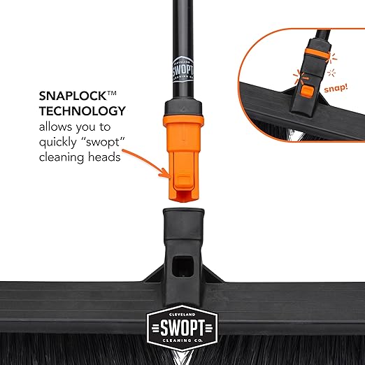 SWOPT 24” Push Broom, Angle Broom + 48” and 60" Steel Handles, Standard Combo — - Image 9