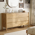 Dresser for Bedroom with 6 Drawers, Wooden TV Stand, Closet Clothes Organizer - Image 3
