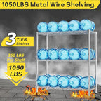 Storage Shelves, 3-Tier Adjustable Metal Industrial Utility Shelf Rack - Image 4