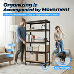 HOMEDANT House 5-Tier Metal Rolling Cart Shelf Rack Casters Heavy Duty - Image 7