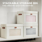 Large Storage Bins with Lids, Stackable&Collapsible Closet Storage Bins - Image 5