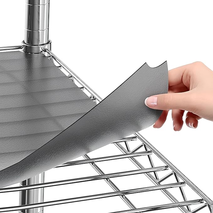 Shelf Liners for Wire Shelf System: Set of 5 in Graphite: 18 x 60 inch: Plastic by Sterling+Shelf+Liners