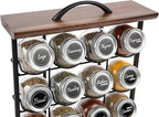 Orii 16 Jar Acacia Wood & Metal Wire Spice Rack - Image 9