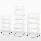PUSDON Stackable Metal Storage Carts, Dual Use Shelf - Image 8