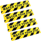 Boao 4 Pieces Watch Your Step Stickers Sign 6 x 24 Inch Caution Watch Your Step by Boao