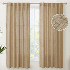 YoungsTex Toffee Linen Curtains 63 Inch Length by YoungsTex