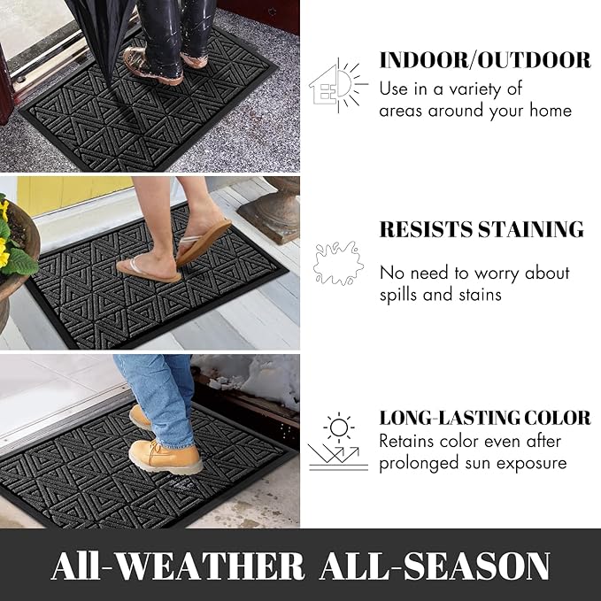 Yimobra Large Door Mat 36x24, All-Weather Waterproof Non-Slip Welcome Matt - Image 5