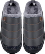 Womens Mens House Slippers Slip on Snow Winter Warm Fully Fur Lined Slippers - Image 6