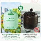 ECOLipak 13 Gallon Compostable Trash Garbage Bags, US BPI ASTM D6400 and OK - Image 4