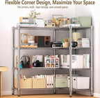 Himimi 4-Tier Heavy Duty Metal Storage Rack, 1200LBS Adjustable Wire Shelving - Image 2