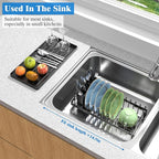 Small Dish Drying Rack Over The Sink, Compact Dish Rack - Image 4