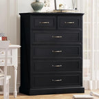 6 Drawer Dresser for Bedroom, Rustic Farmhouse Dresser by Thacuok