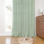 YoungsTex Sage Green Linen Curtains 63 Inch Length - Image 7