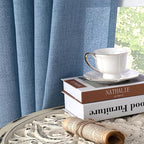YoungsTex Denim Blue Linen Curtains 63 Inch Length - Image 7