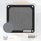 140mm PC Dust Filter for Computer Cooler Fan/PSU/Routers PVC 50 Mesh, Magnetic - Image 2