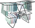 Brookstone 2 Tier Folding Rack – Indoor/Outdoor Collapsible Clothes Dryer Stand by Brookstone