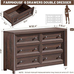 Farmhouse Walnut 6 Drawers Dresser - Image 2