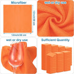 Tenare 100 Pack 12'' x 12'' Microfiber Cleaning Cloths Reusable Cleaning Rags - Image 2