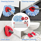 Spin Mop Handle Mop Heads and Base Replacement Sets Compatible - Image 5